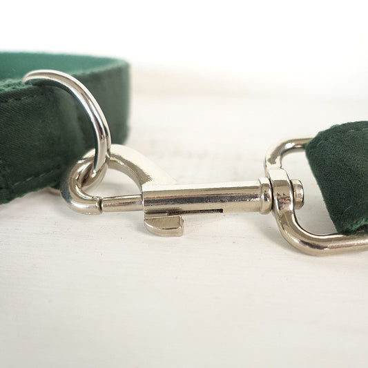 Green Collar, Bow and Leash Set
