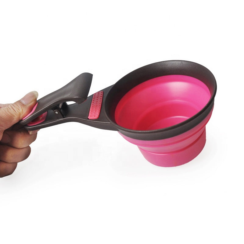 Silicone Portable Travel Bowl, Scoop and Clip