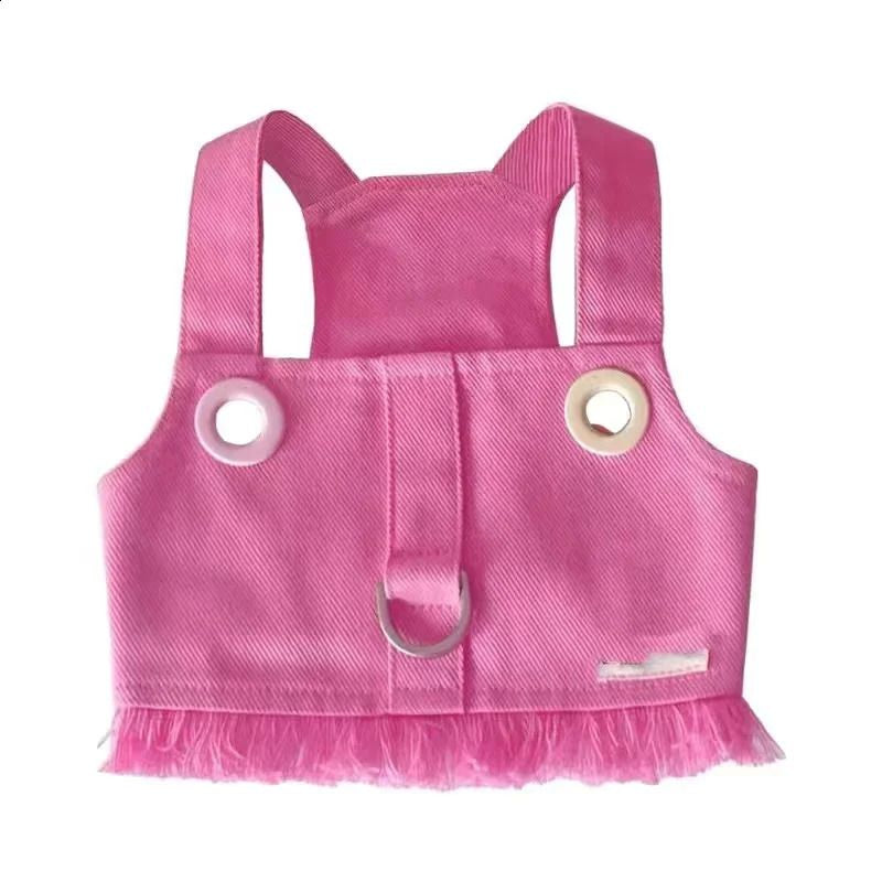 Candy Colour Denim Vest, Leash & Hat