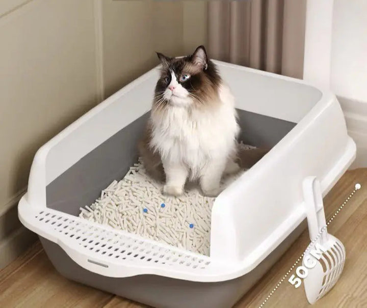 Semi-Enclosed Cat Litter Box