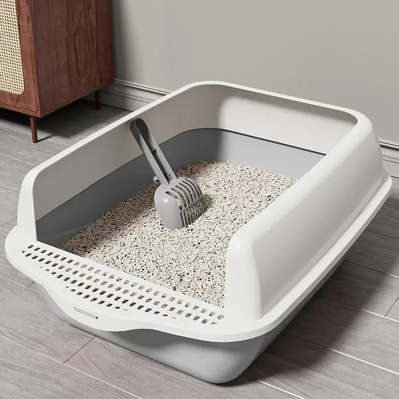 Semi-Enclosed Cat Litter Box