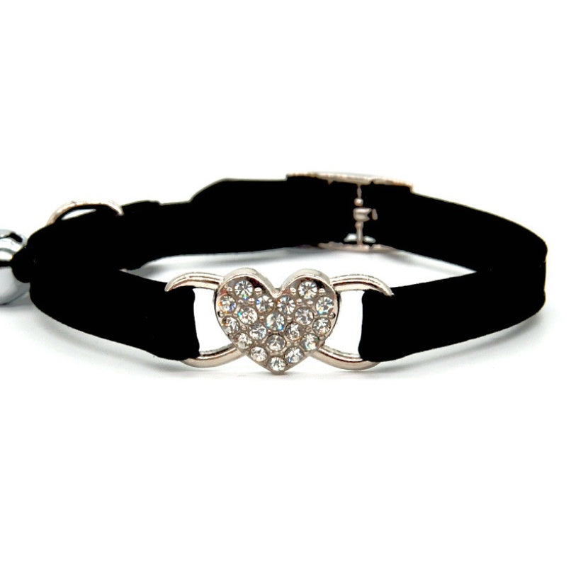 Crystal Heart Cat Collar