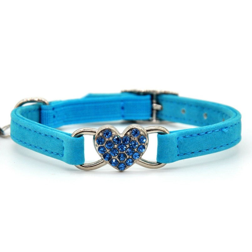 Crystal Heart Cat Collar