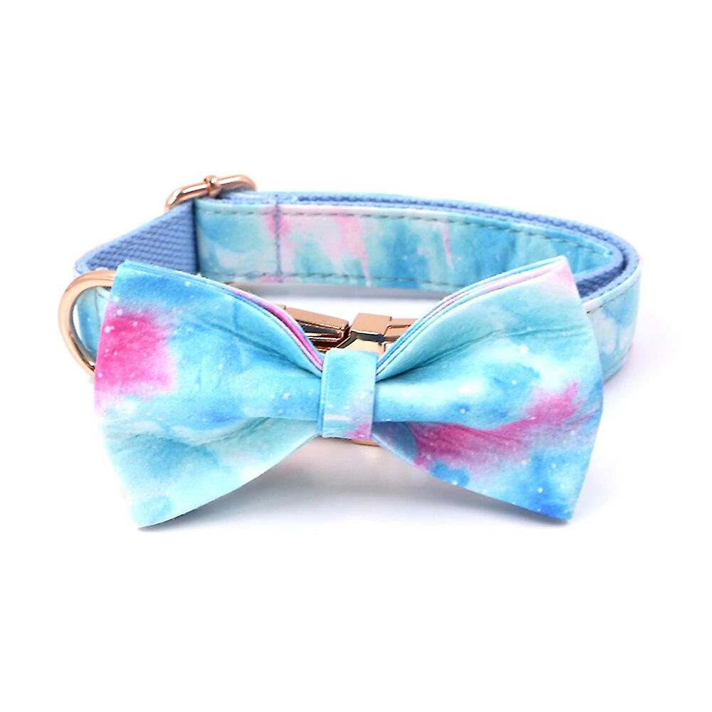 Sky Blue & Pink Collar and Leash Set