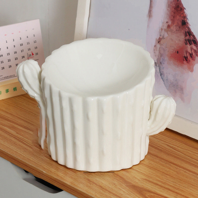 Elevated Ceramic Cactus Bowl