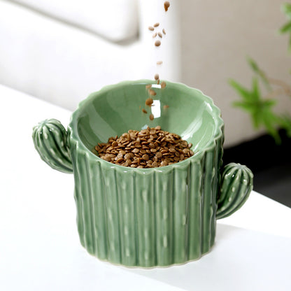 Elevated Ceramic Cactus Bowl