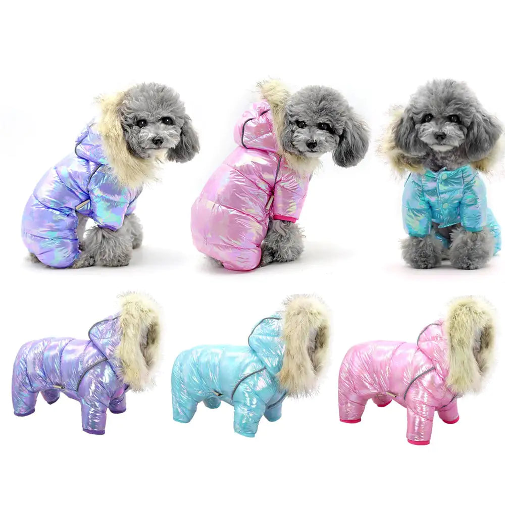 Puffer Coat with Fur Hood