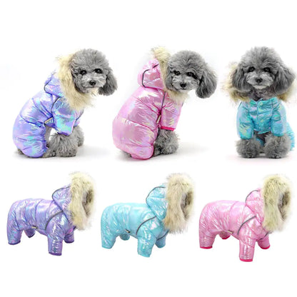 Puffer Coat with Fur Hood