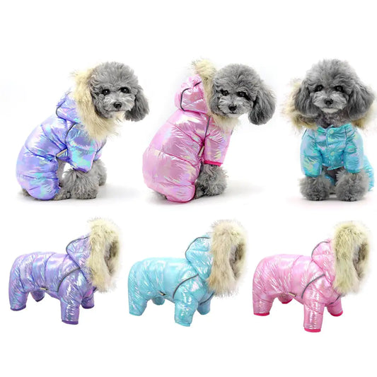 Puffer Coat with Fur Hood