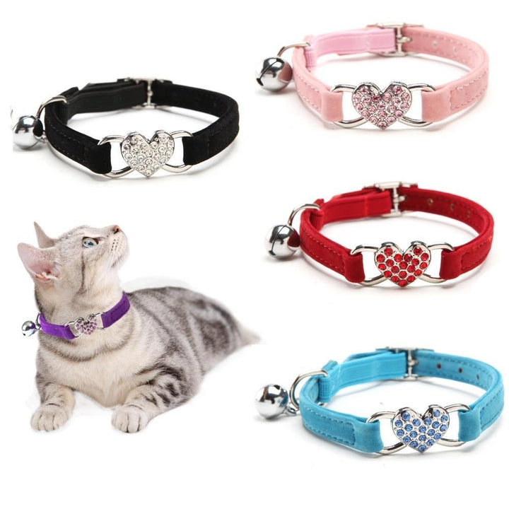 Crystal Heart Cat Collar