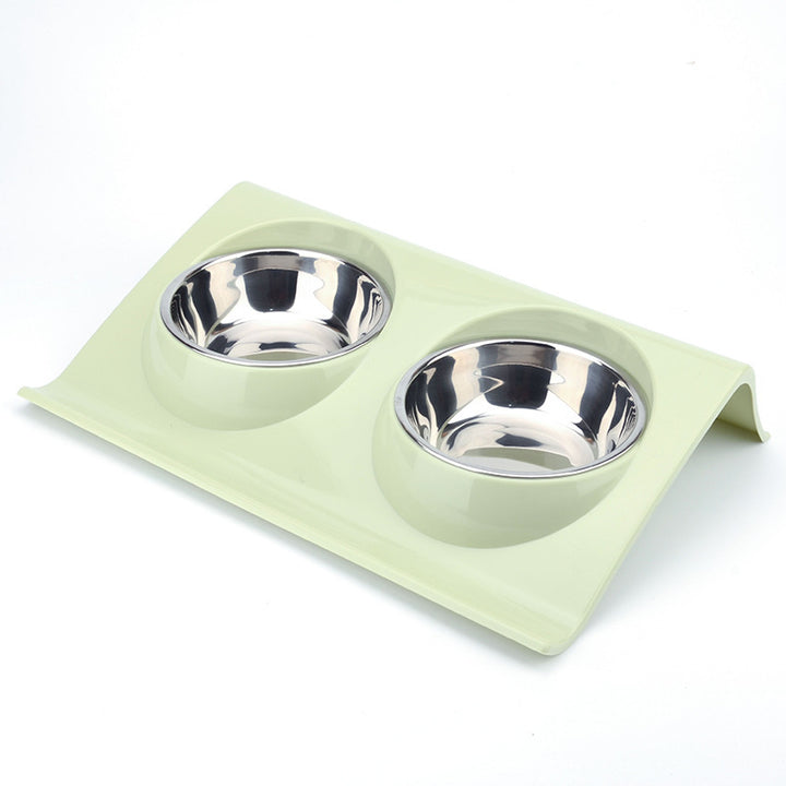 Ergonomic Stainless Steel Dual Bowl Set