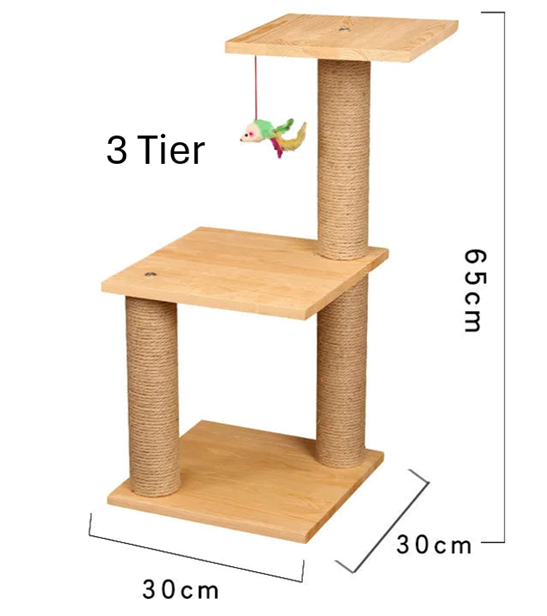 Wooden Cat Climbing Tree - Small to Large Size