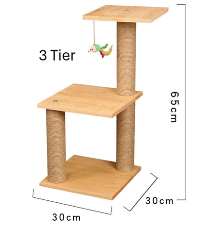 Wooden Cat Climbing Tree - Small to Large Size