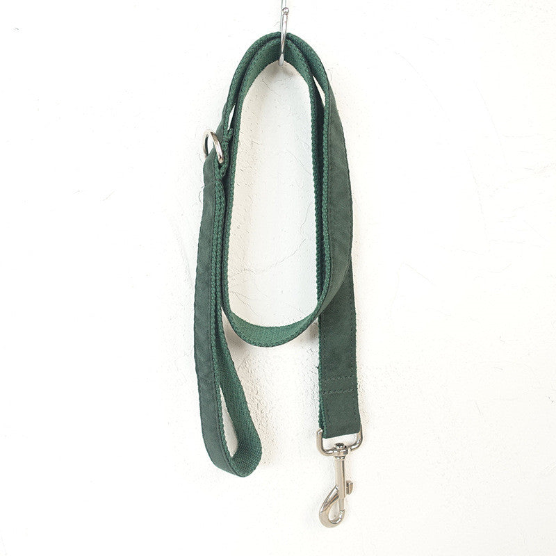 Green Collar, Bow and Leash Set