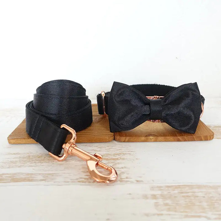 Velvet Bow Tie Collar with Leash