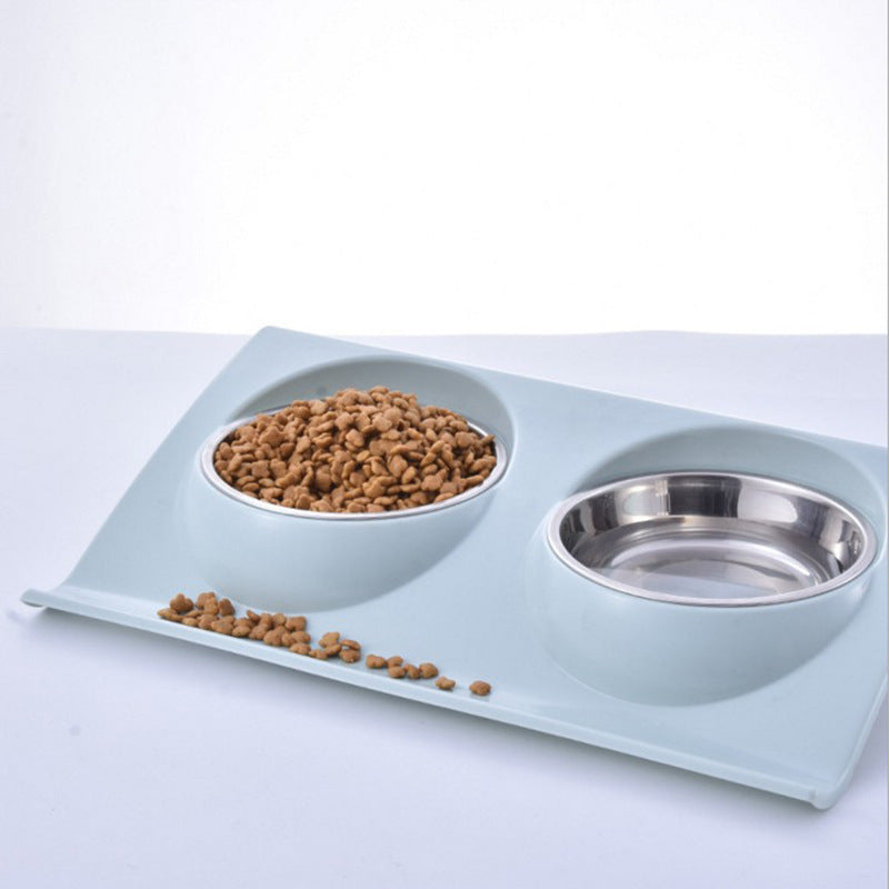 Ergonomic Stainless Steel Dual Bowl Set