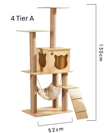 Wooden Cat Climbing Tree - Small to Large Size