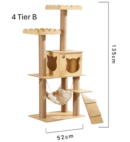 Wooden Cat Climbing Tree - Small to Large Size