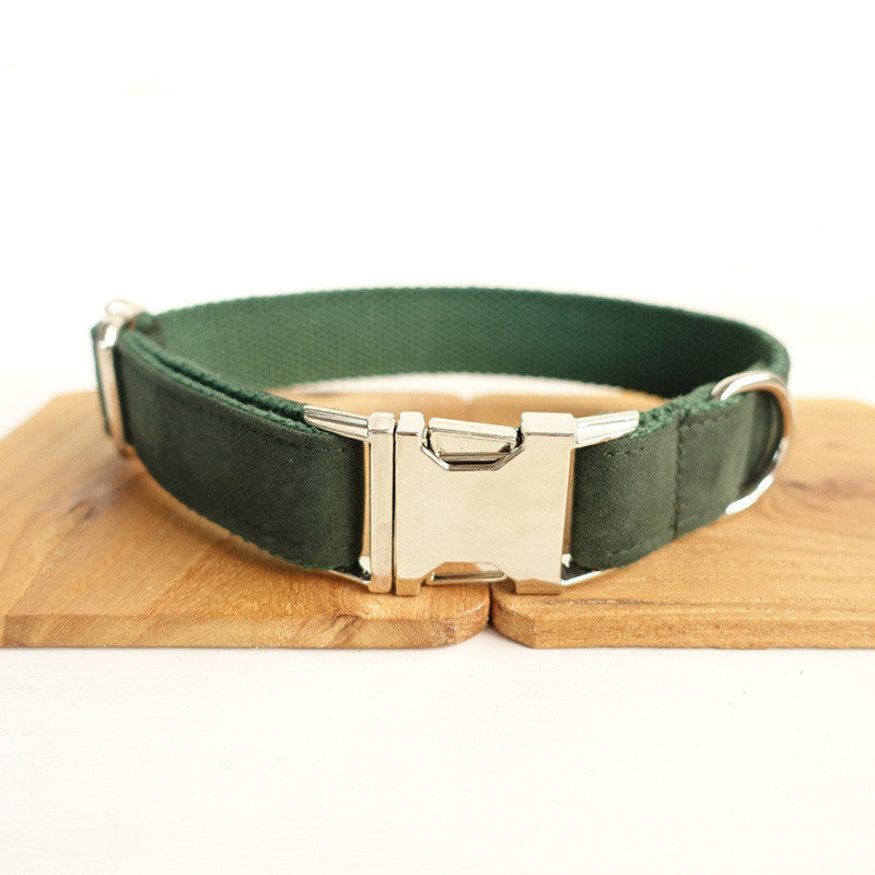 Green Collar, Bow and Leash Set