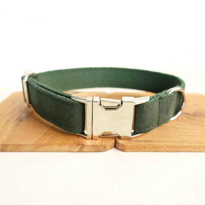 Green Collar, Bow and Leash Set