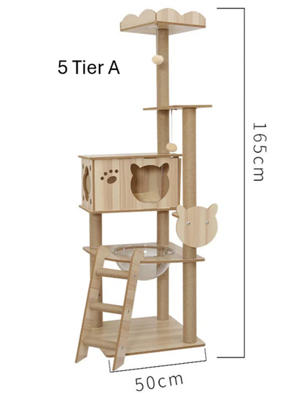 Wooden Cat Climbing Tree - Small to Large Size