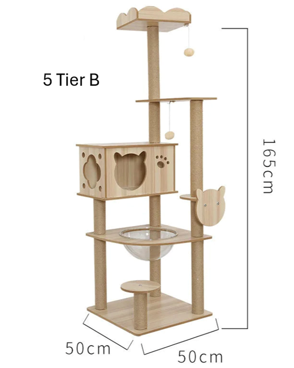 Wooden Cat Climbing Tree - Small to Large Size