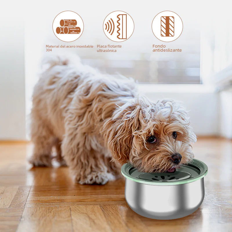 Stainless Steel Water Bowl with Splash Guard