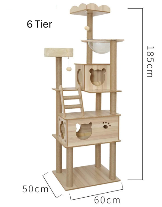 Wooden Cat Climbing Tree - Small to Large Size