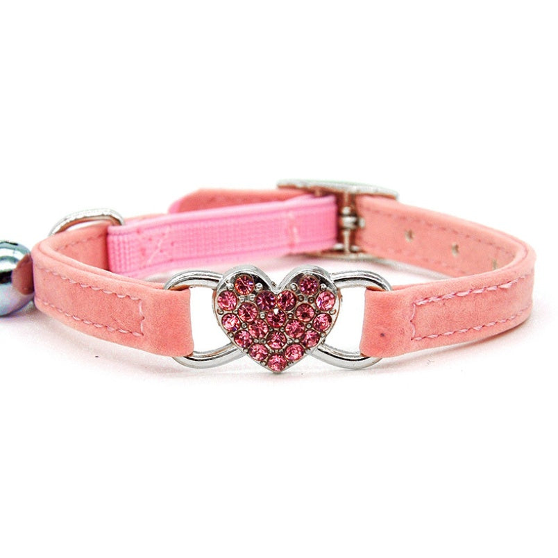 Crystal Heart Cat Collar