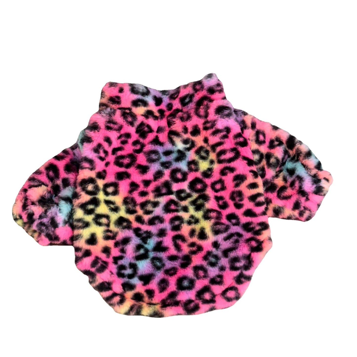 Colourful Leopard Print Velvet Coat