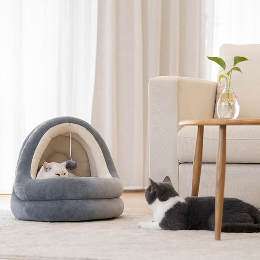 Comfy Cat Cave with plush ball