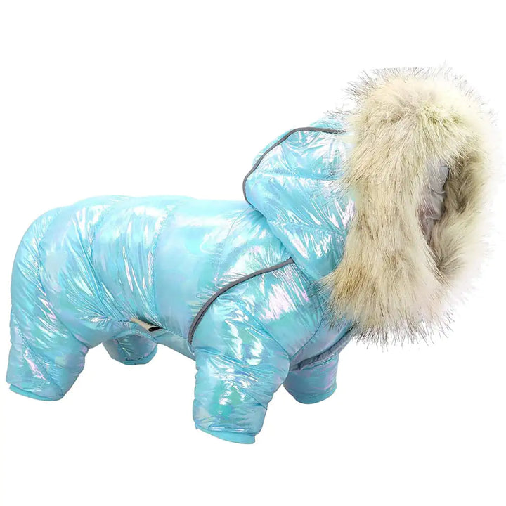 Puffer Coat with Fur Hood