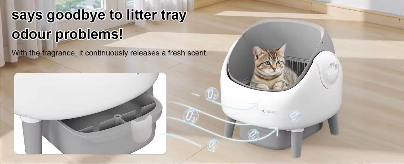 Grey Smart Automatic Cat Litter Box