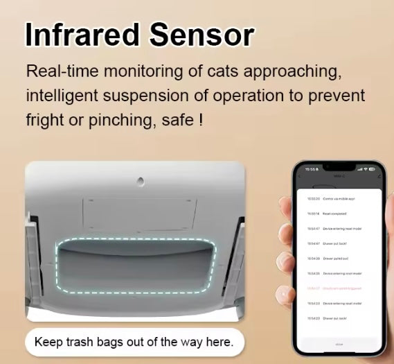 Grey Smart Automatic Cat Litter Box