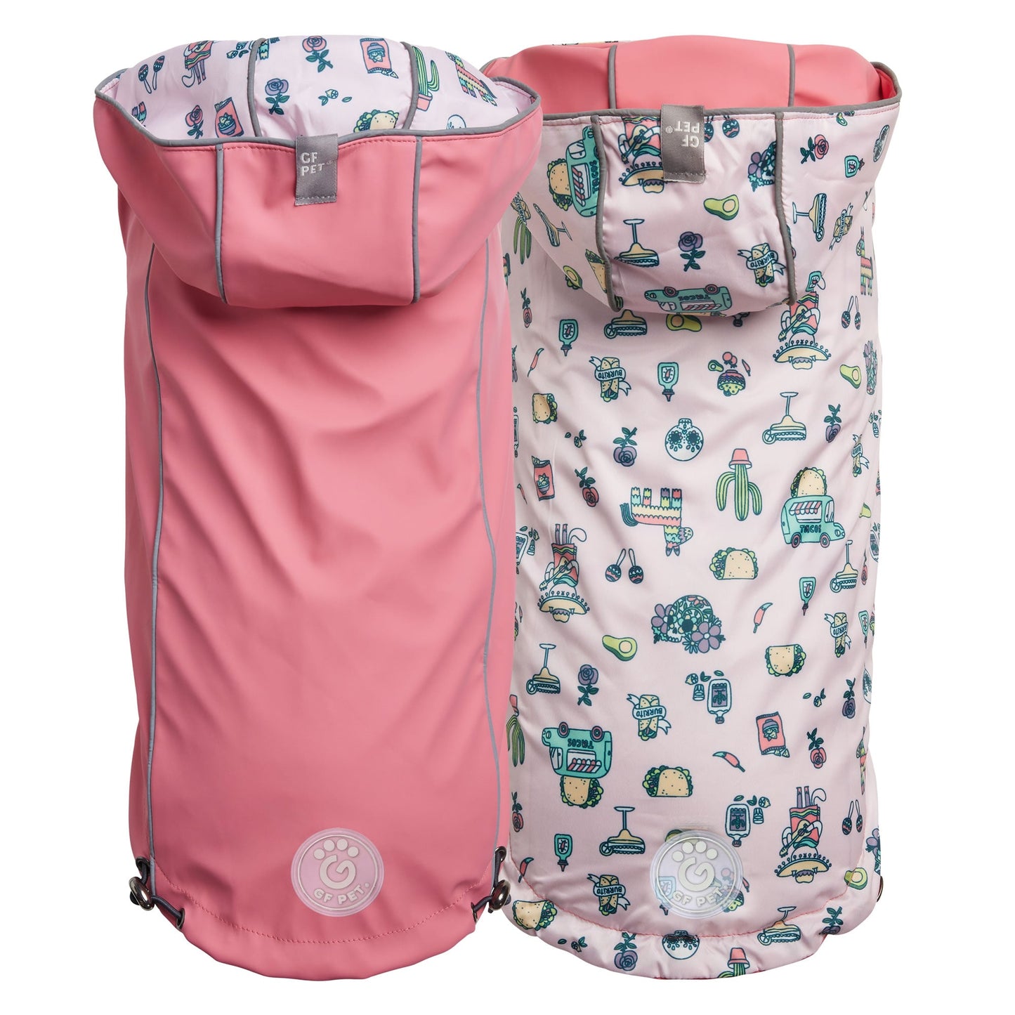 Reversible Elasto-Fit Raincoat - Pink