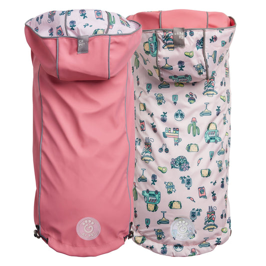 Reversible Elasto-Fit Raincoat - Pink
