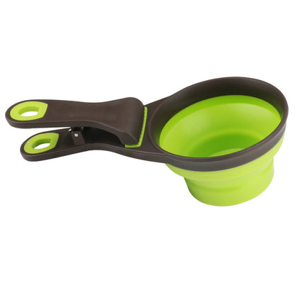 Silicone Portable Travel Bowl, Scoop and Clip