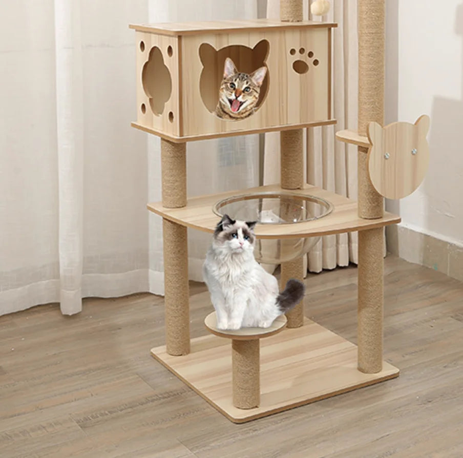 Wooden Cat Climbing Tree - Small to Large Size