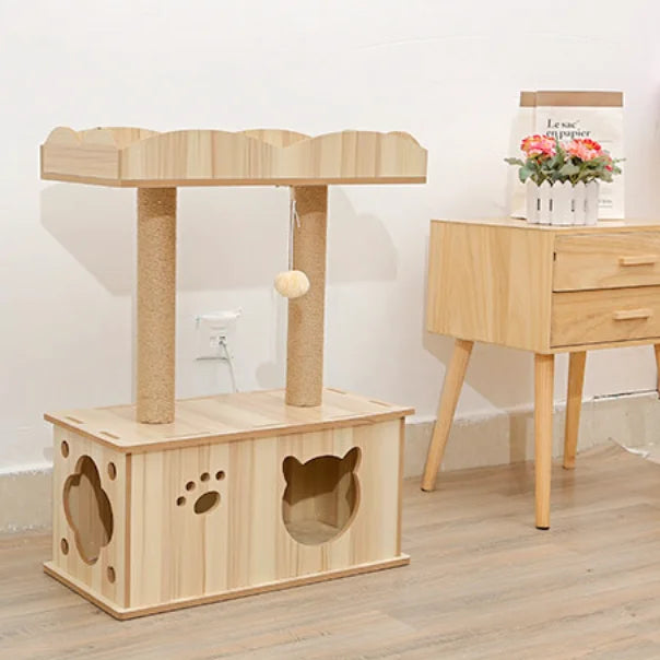 Wooden Cat Climbing Tree - Small to Large Size