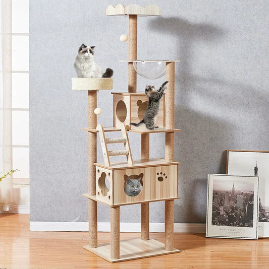 Wooden Cat Climbing Tree - Small to Large Size