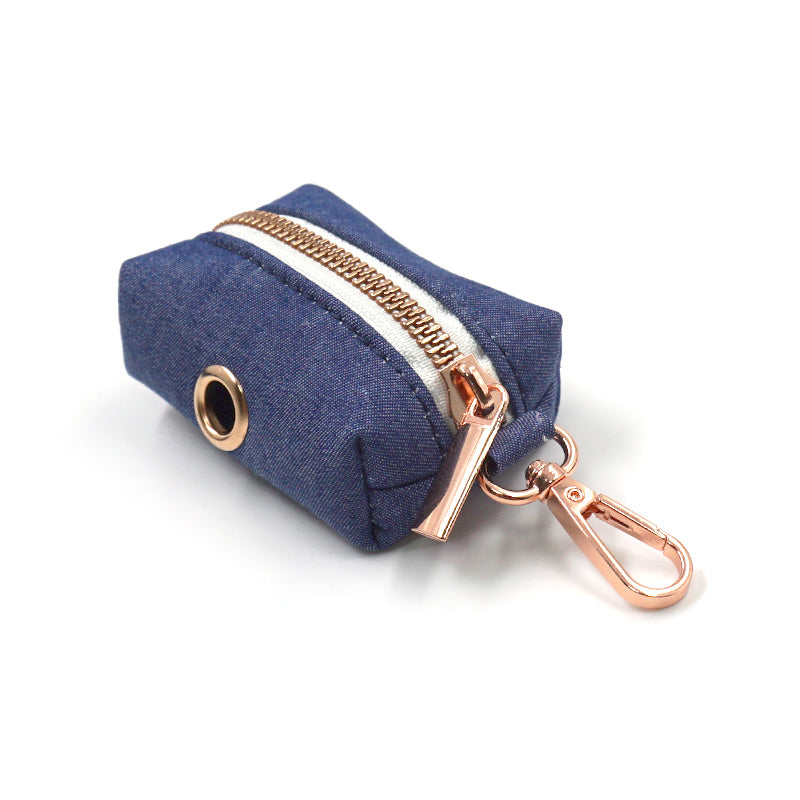 Dark Blue Denim Bow, Collar Leash and Bag