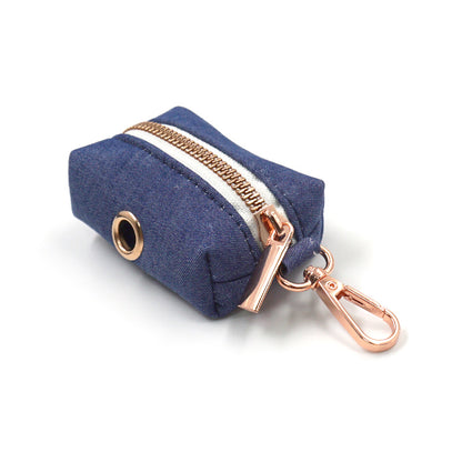Dark Blue Denim Bow, Collar Leash and Bag