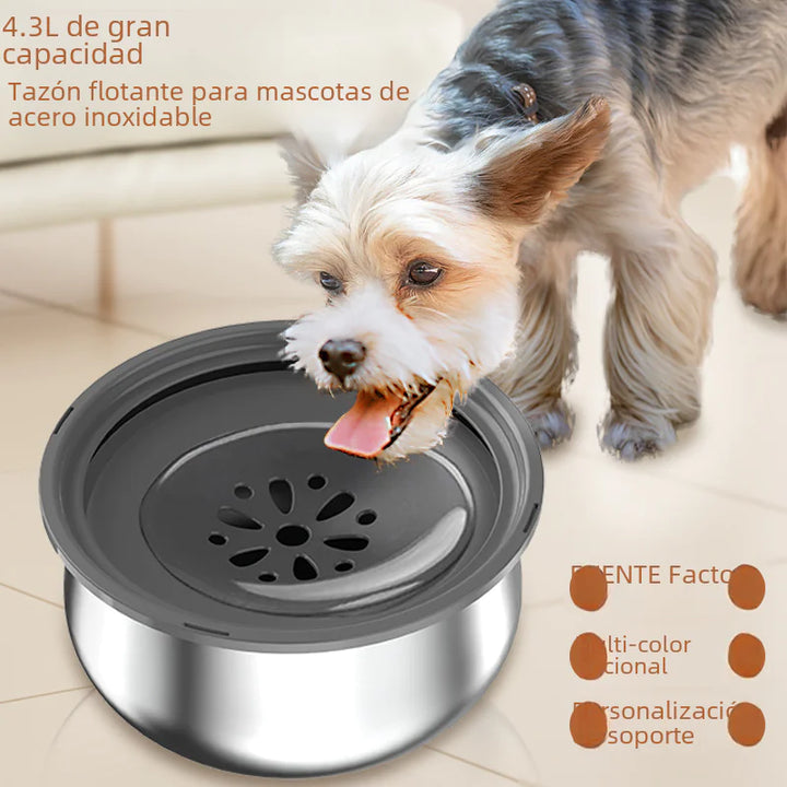 Stainless Steel Water Bowl with Splash Guard