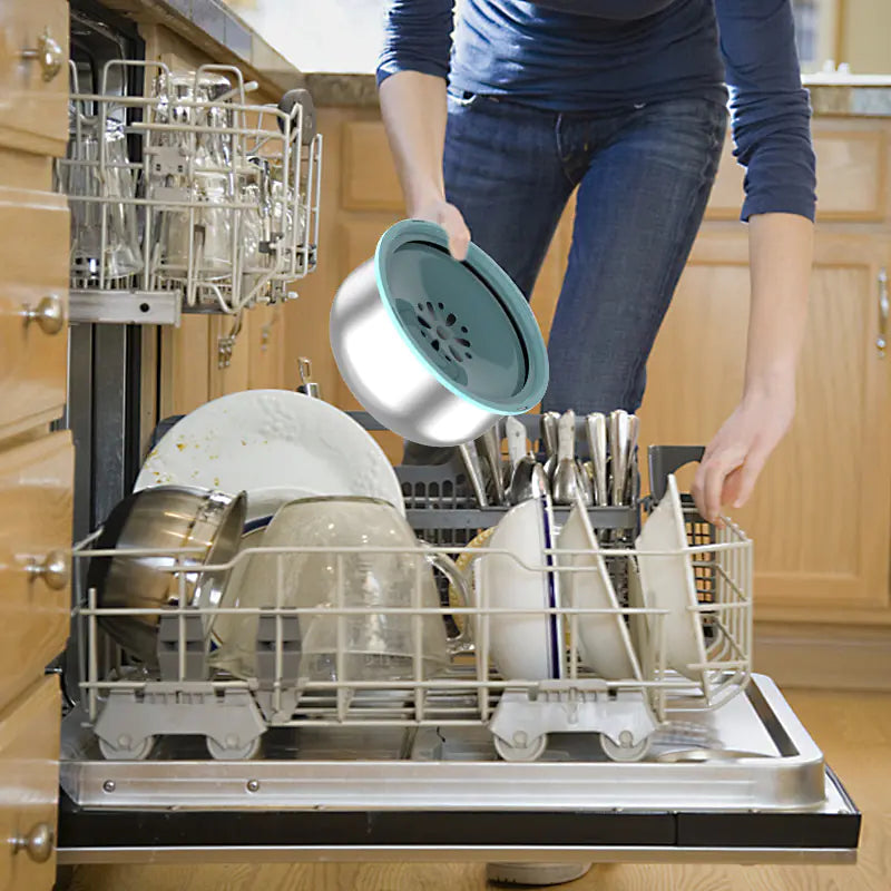 Stainless Steel Water Bowl with Splash Guard