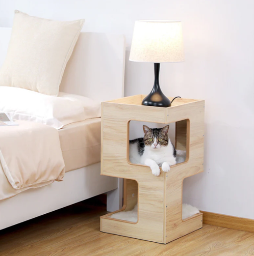Solid Wood Double Layer Cat Nest