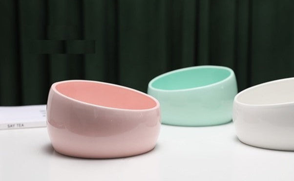 Slanted Ceramic Pet Bowl