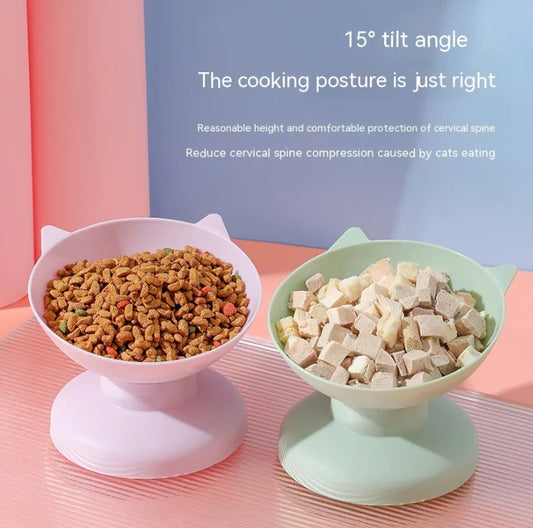 Slanted Food Bowl with Ears