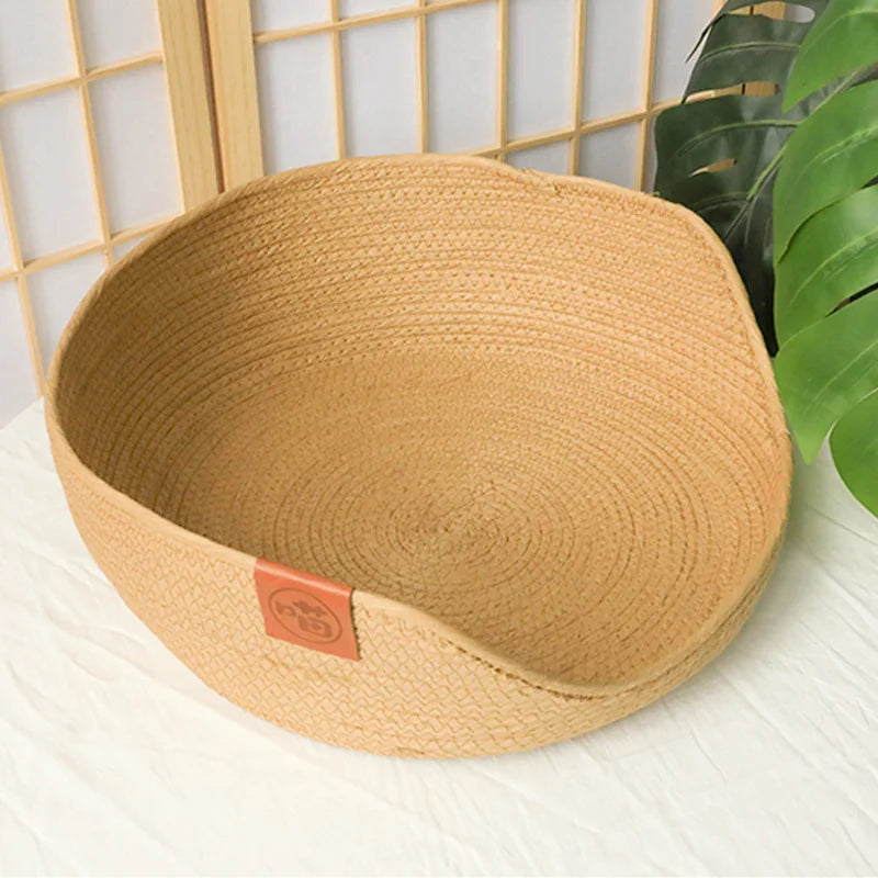 Woven Rattan Basket Bed