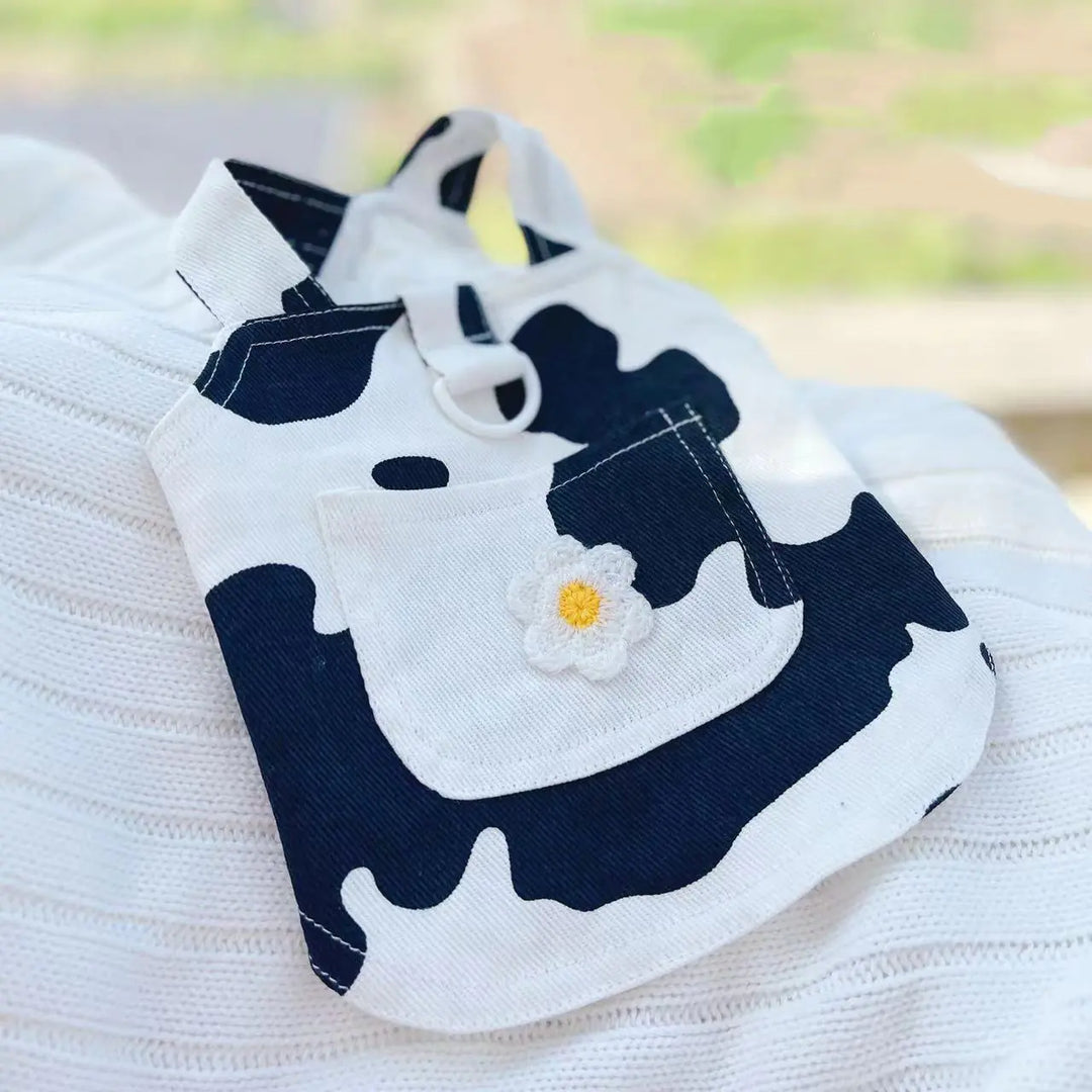 Cow Print Denim Overalls