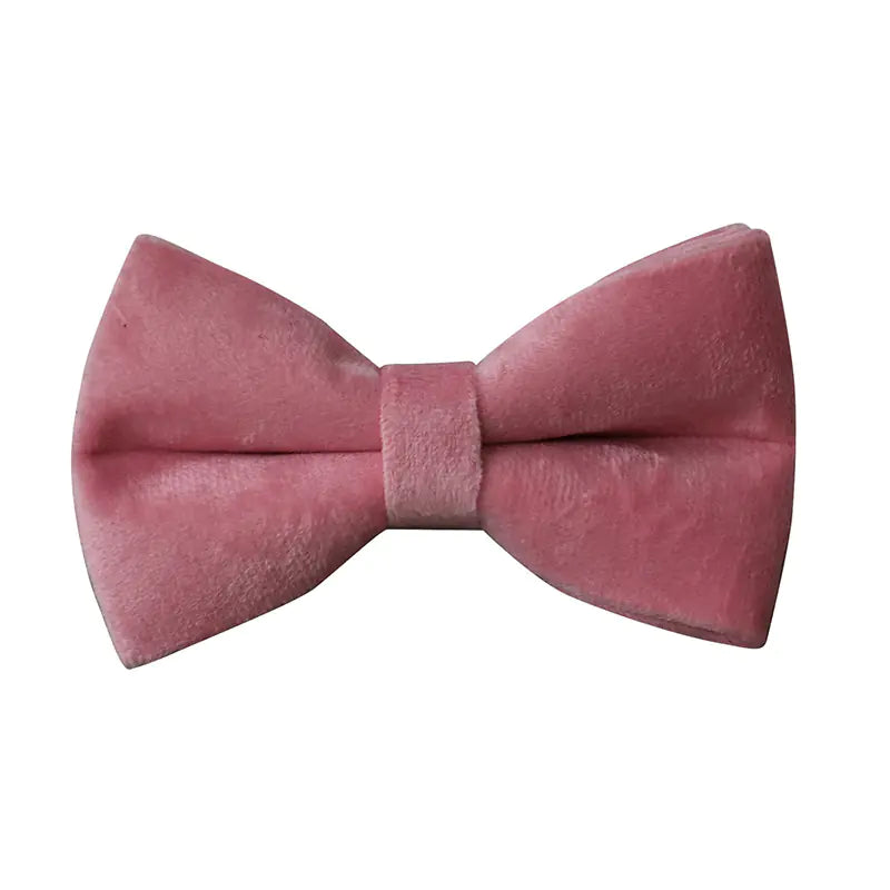 Pink Velvet Collar Bow and Leash Set